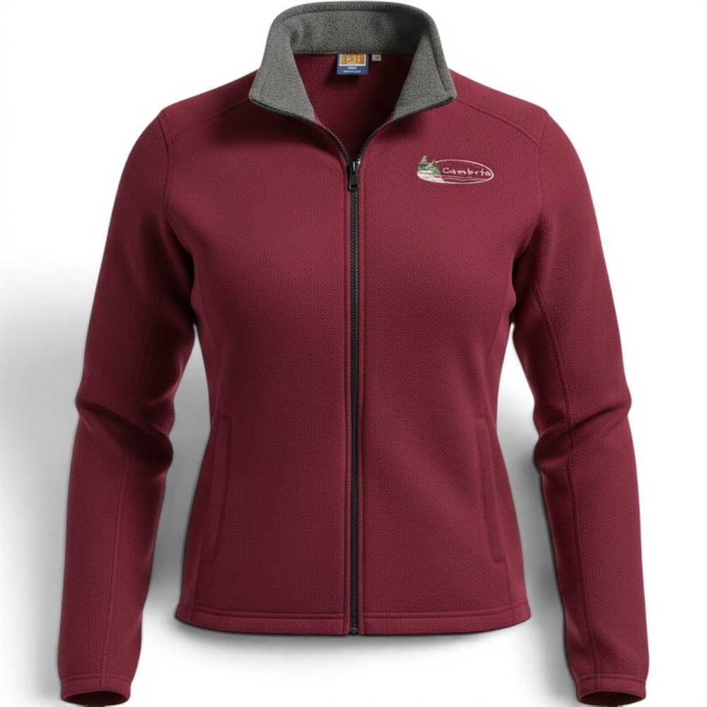 Tipsy Fleece Jacket Womens XXL Burgundy Excellent Full Zip Embroidered Cambria